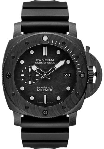 Panerai Submersible Marina Militare Carbotech™ - 47mm - Carbotech - Carbon Dial - Black Caoutchouc Strap