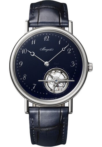 Breguet Tourbillon Extra-Plat 5367 - Platinum Case - Blue Dial - Blue Leather Strap