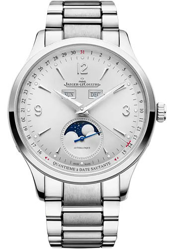 Jaeger-LeCoultre Master Control Calendar - Stainless Steel Case - Silvered Grey Dial - Interchangeable Light-Brown Strap - Bracelet