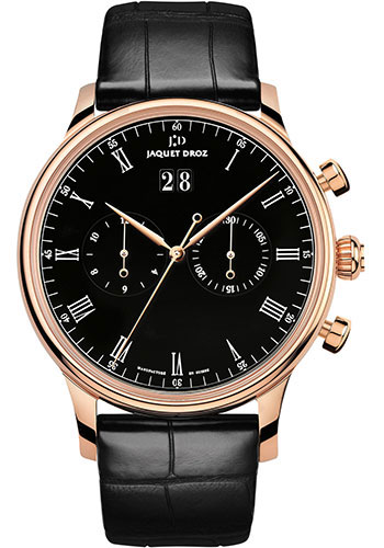 Jaquet Droz Astrale Chrono Grande Date Black Enamel Watch