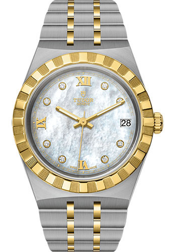 Tudor Tudor Royal Watch - 34mm Steel and Gold Case - White Mother-Of-Pearl Dial - Bracele