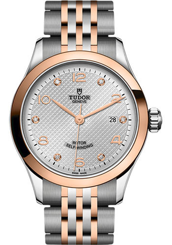 Tudor 1926 Watch - 28mm Steel and Gold Case - Silver Diamond Dial