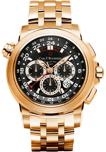 Carl F. Bucherer Patravi TravelTec Watch - Rose Gold Case - Black Dial