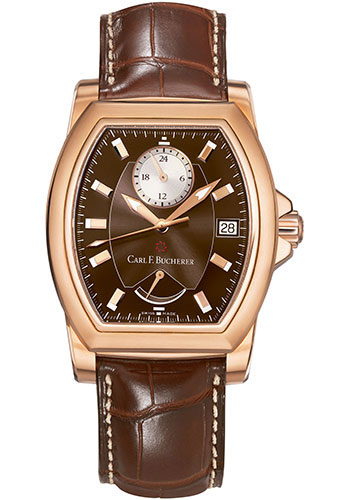 Carl F. Bucherer Patravi T-24 Watch - Rose Gold Case - Brown Dial - Brown Alligator Strap