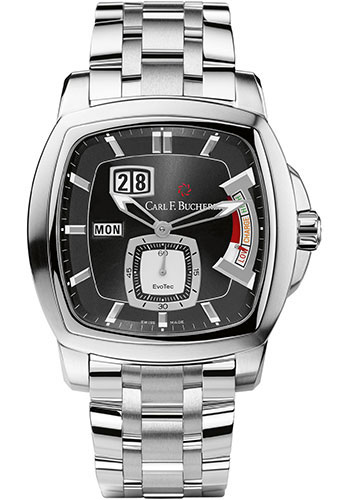 Carl F. Bucherer Patravi EvoTec PowerReserve Watch - Steel Case - Rubber Bezel - Black Dial