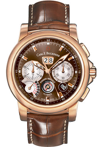 Carl F. Bucherer Patravi ChronoGrade Watch - 44.6 mm Rose Gold Case - Brown Dial - Brown Alligator Strap