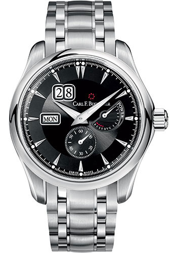 Carl F. Bucherer Manero PowerReserve Watch - Steel Case - Black Dial