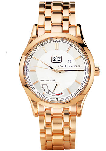Carl F. Bucherer Manero BigDate Power Watch - Rose Gold Case - Silver Dial