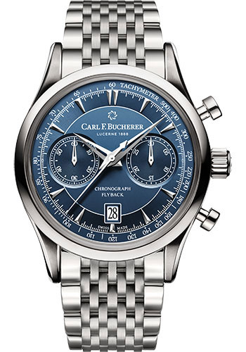 Carl F. Bucherer Manero Flyback Watch - Steel Case - Blue Dial